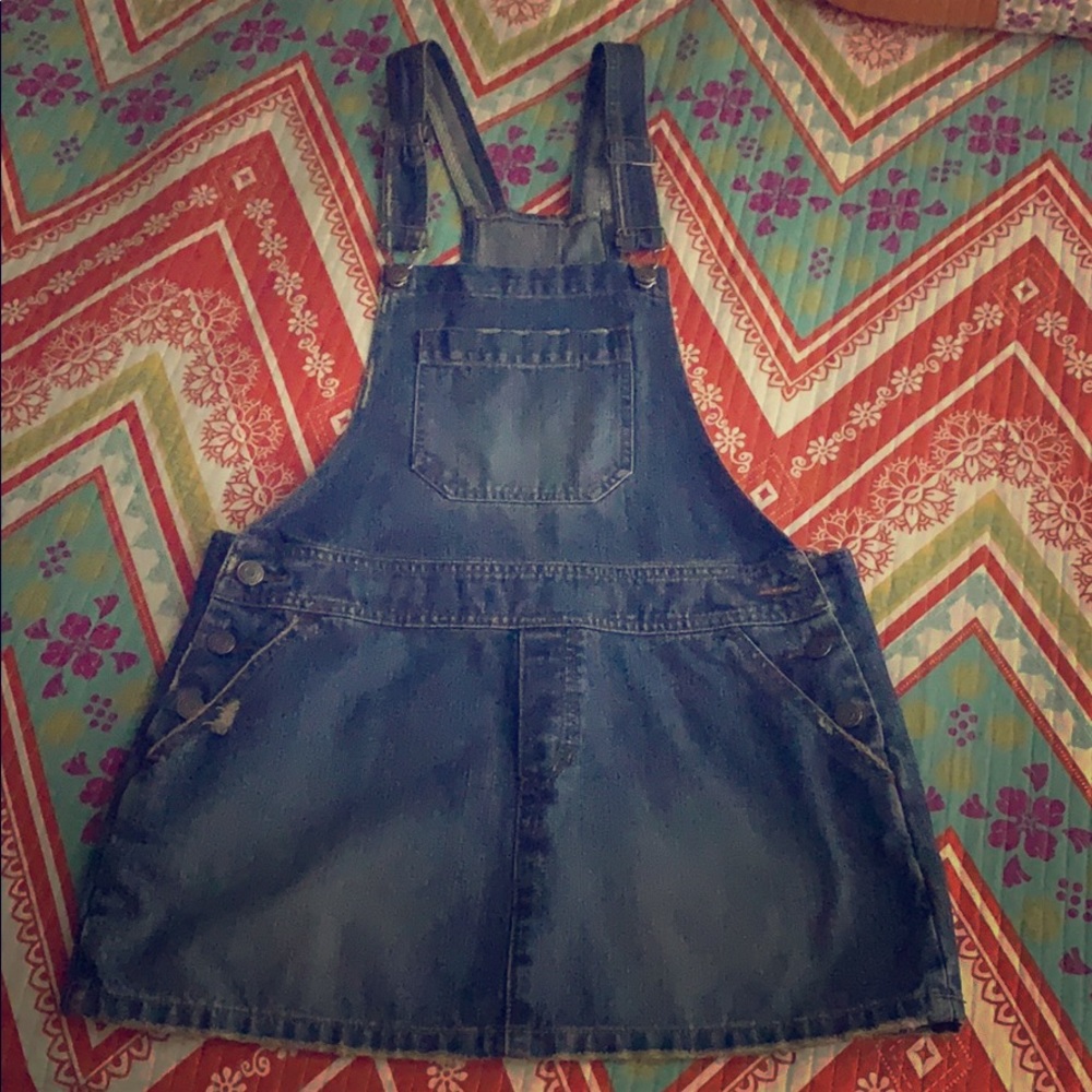Cute jean bib overall dress